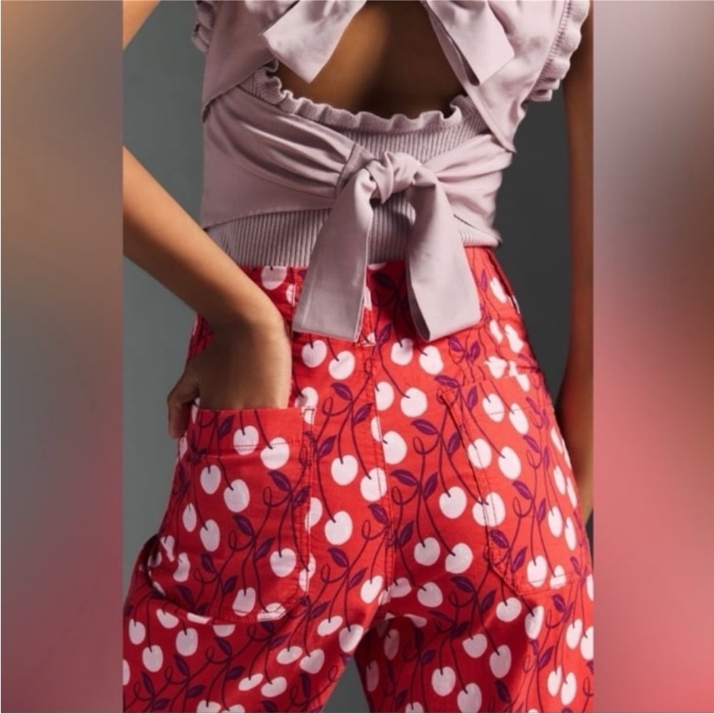 Maeve by Anthropologie The Colette Cherries Wide-Leg Pants - Picture 4 of 6